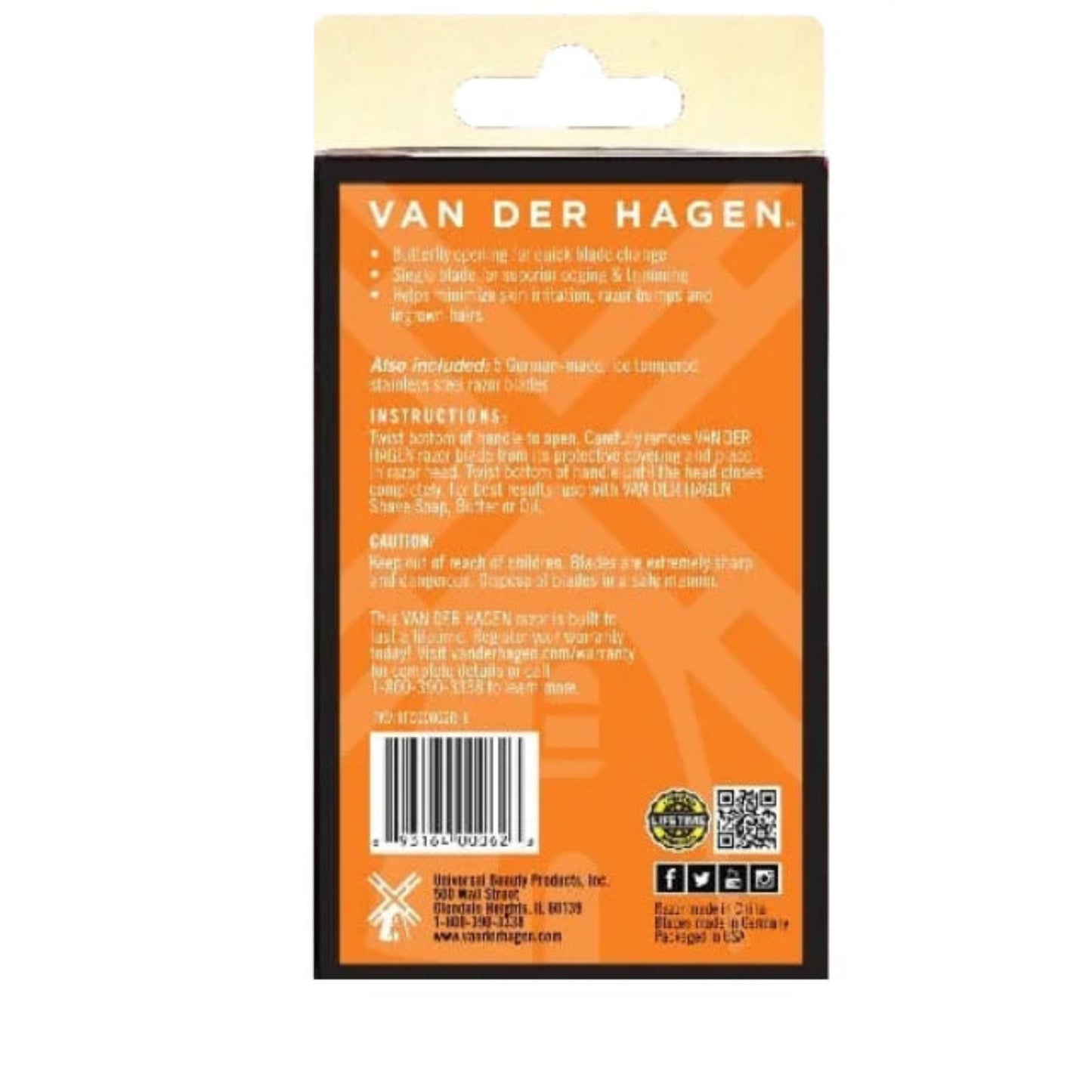 Van Der Hagen Traditional Safety 5-Blade Razor, for All Skin Types