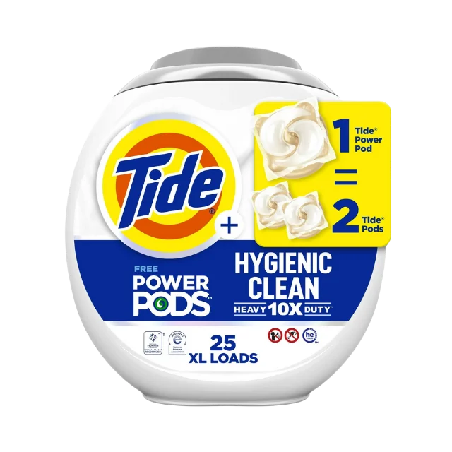 Tide Hygienic Clean Free Power PODS Laundry Detergent, 25 Count, Unscented