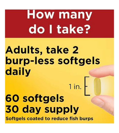 Nature Made Burp-Less Fish Oil 1200 mg - 60 Liquid Softgels