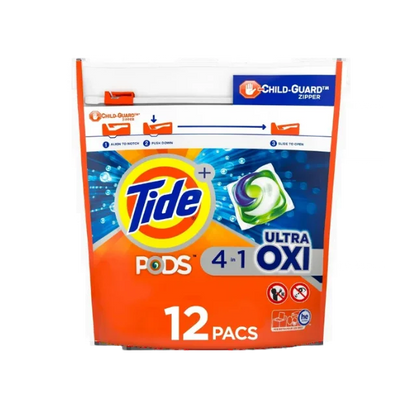 Tide PODS Liquid Laundry Detergent, Ultra Oxi, 12 Count