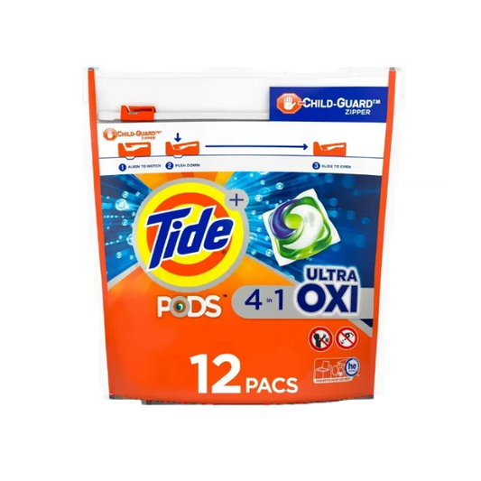 Tide PODS Liquid Laundry Detergent, Ultra Oxi, 12 Count