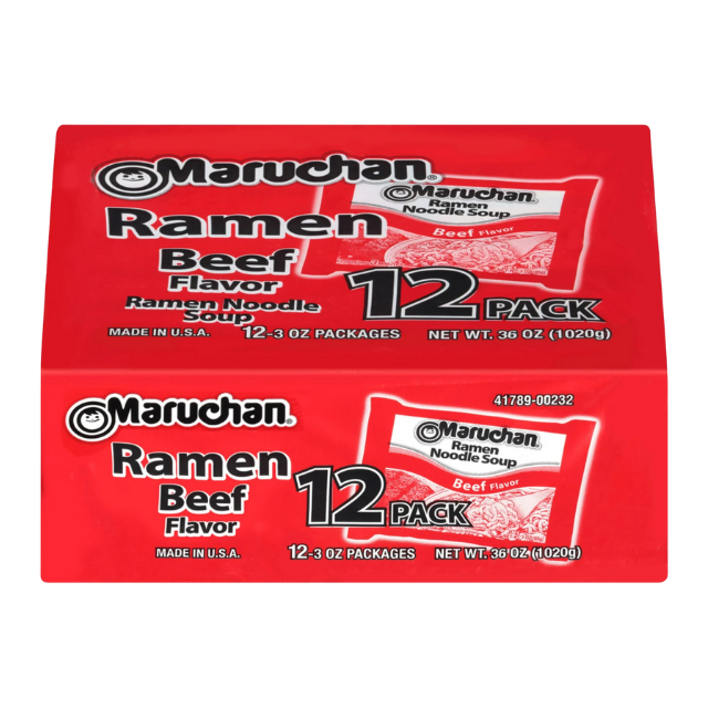 Maruchan Instant Lunch Beef Ramen Noodle Soup, 3 oz, 12 Count