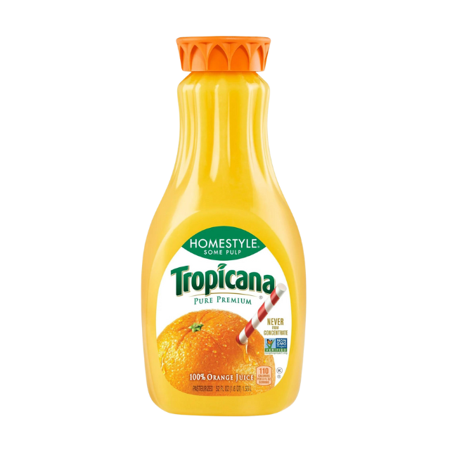 Tropicana Pure Premium Homestyle Orange Juice Some Pulp Chilled  52 Oz.