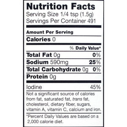 Morton Iodized Salt, Essential Cooking & Baking Ingredient, 26 oz