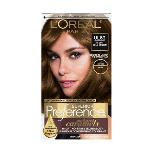 L'Oreal Preference Hair Color UL63 Hi-Lift Gold Brown – 1 Kit