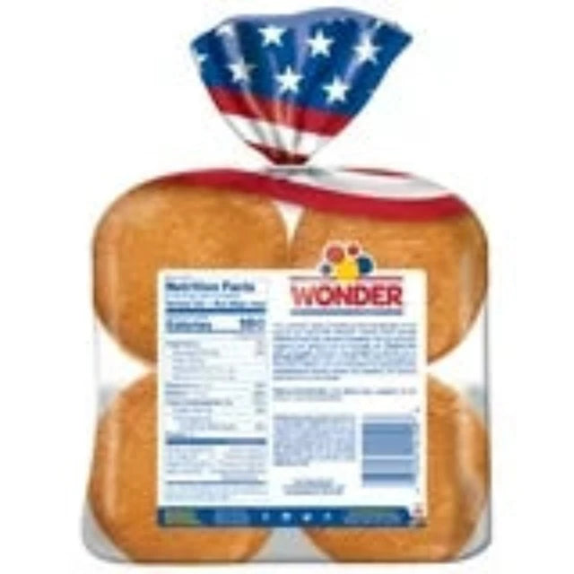 Wonder Bread Classic Extra Soft White Bread Hamburger Buns, 15 oz, 8 Count