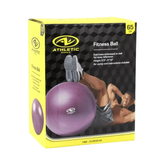 Athletic Works 65cm Yoga Ball, Anti-Burst, Exercises Poses Embossed