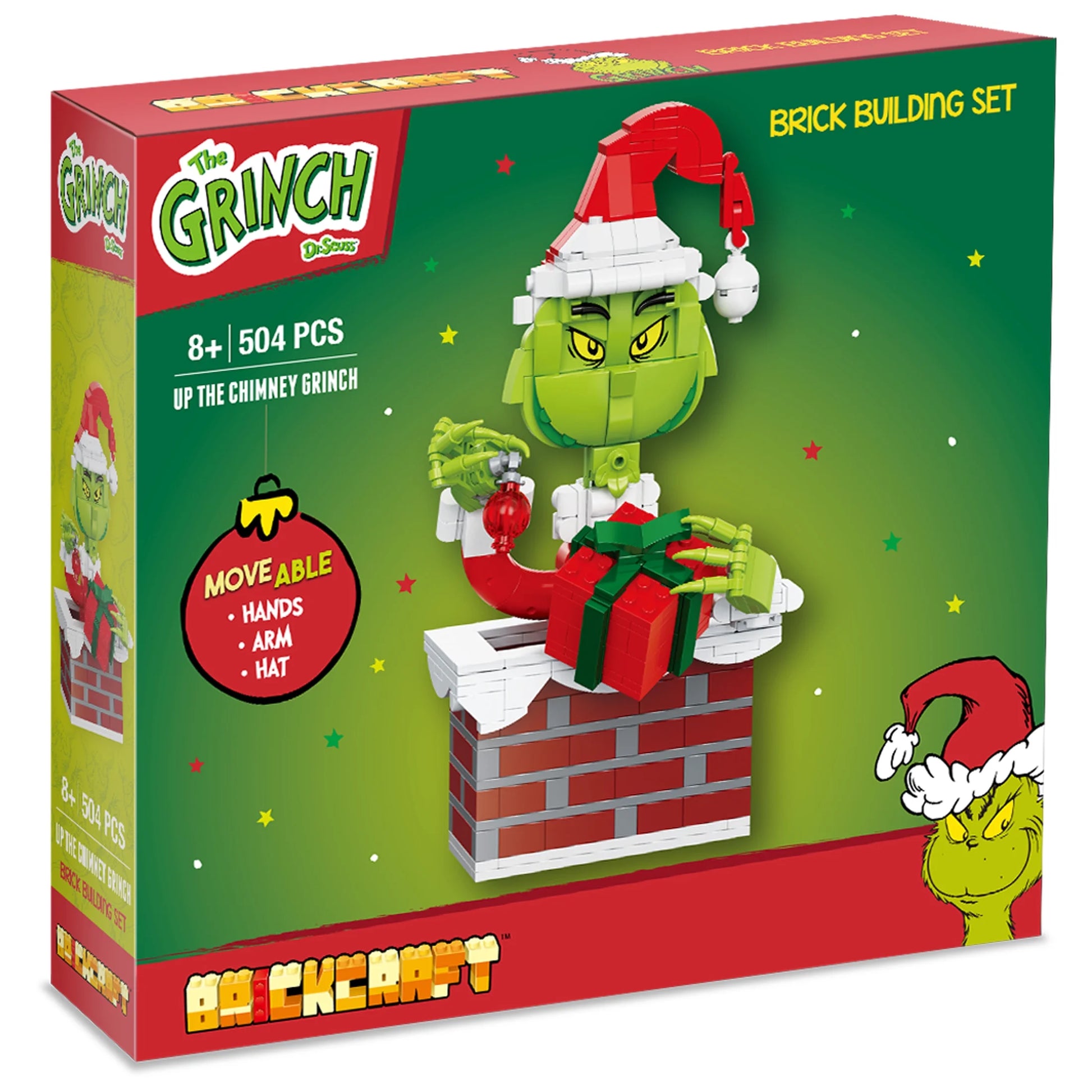 Brickcraft up the Chimney Grinch Building Kit (504-Plastic Piece Set) Limited Edition Collectible, Christmas Décor, Toy Gift Idea for Boys and Girls Ages 8 Years Old and Up