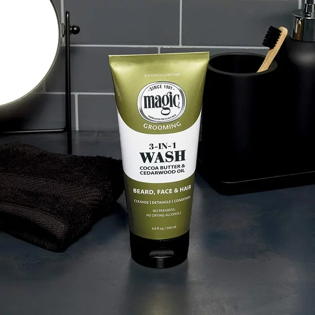 Magic 3-in-1 Beard Wash with Almond Oil 6.8 Oz