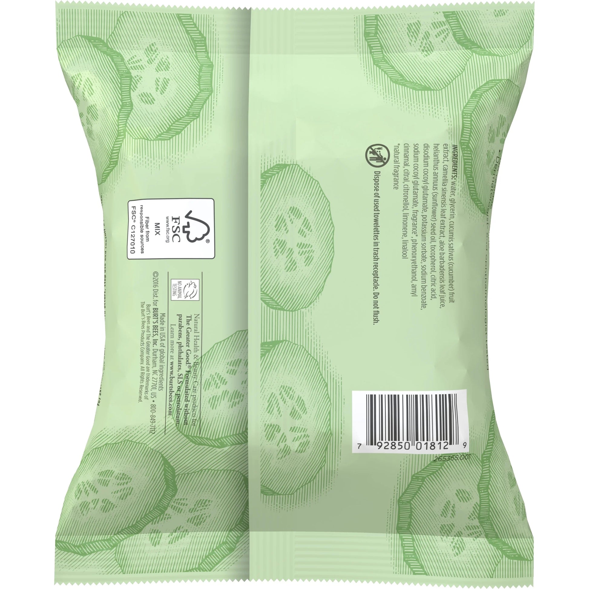 Burt'S Bees Facial Cleansing Towelettes, Cucumber and Sage, 30 Ct