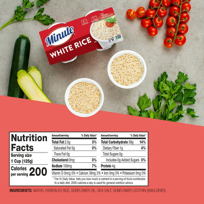 Minute Rice Gluten Free Grain Microwaveable White Rice Bowl - 8.8oz/2ct