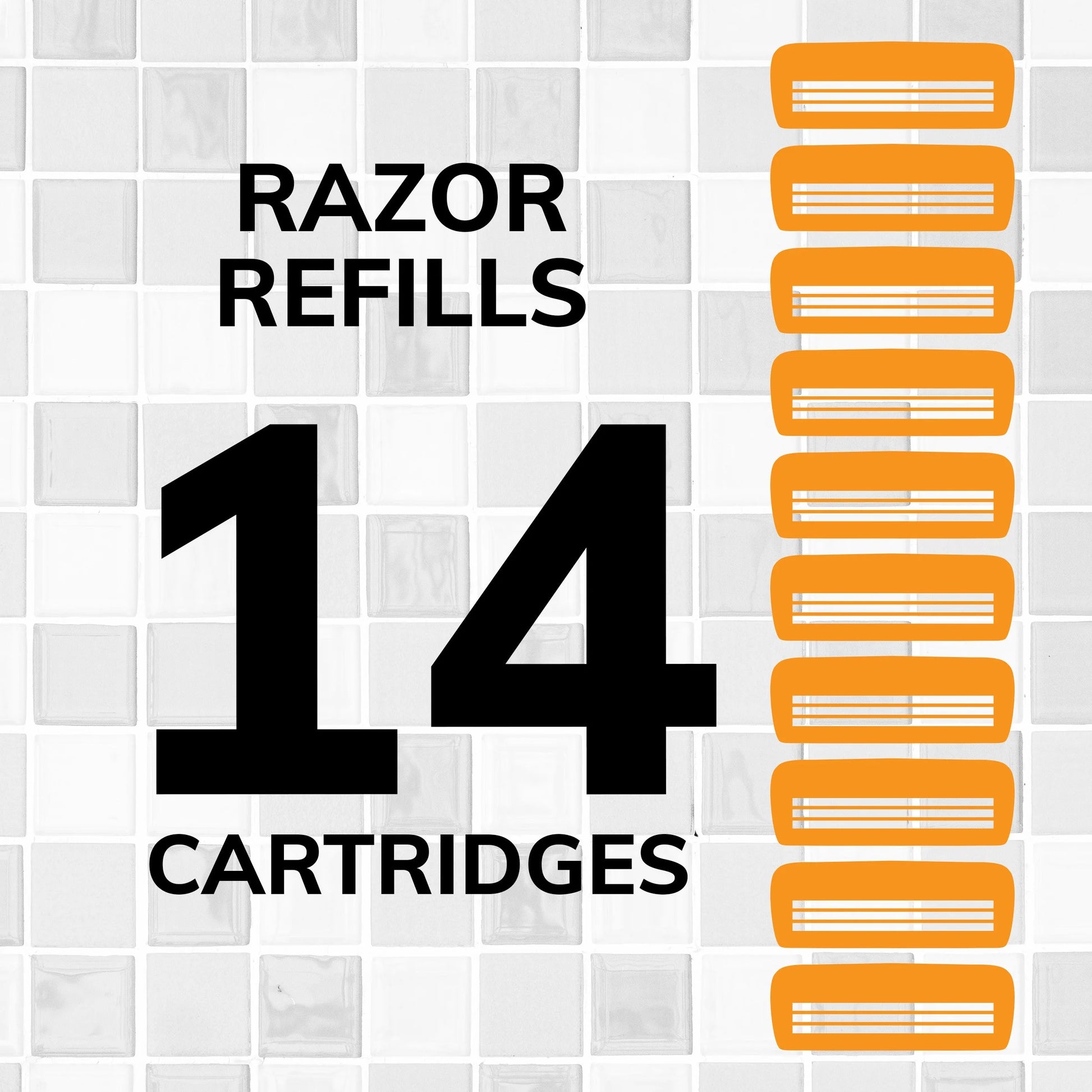BIC Comfort 3 Refillable Refill Razor Cartridges, 3 Blades, 14 Razor Refill Cartridges for Manual Shaving Razors