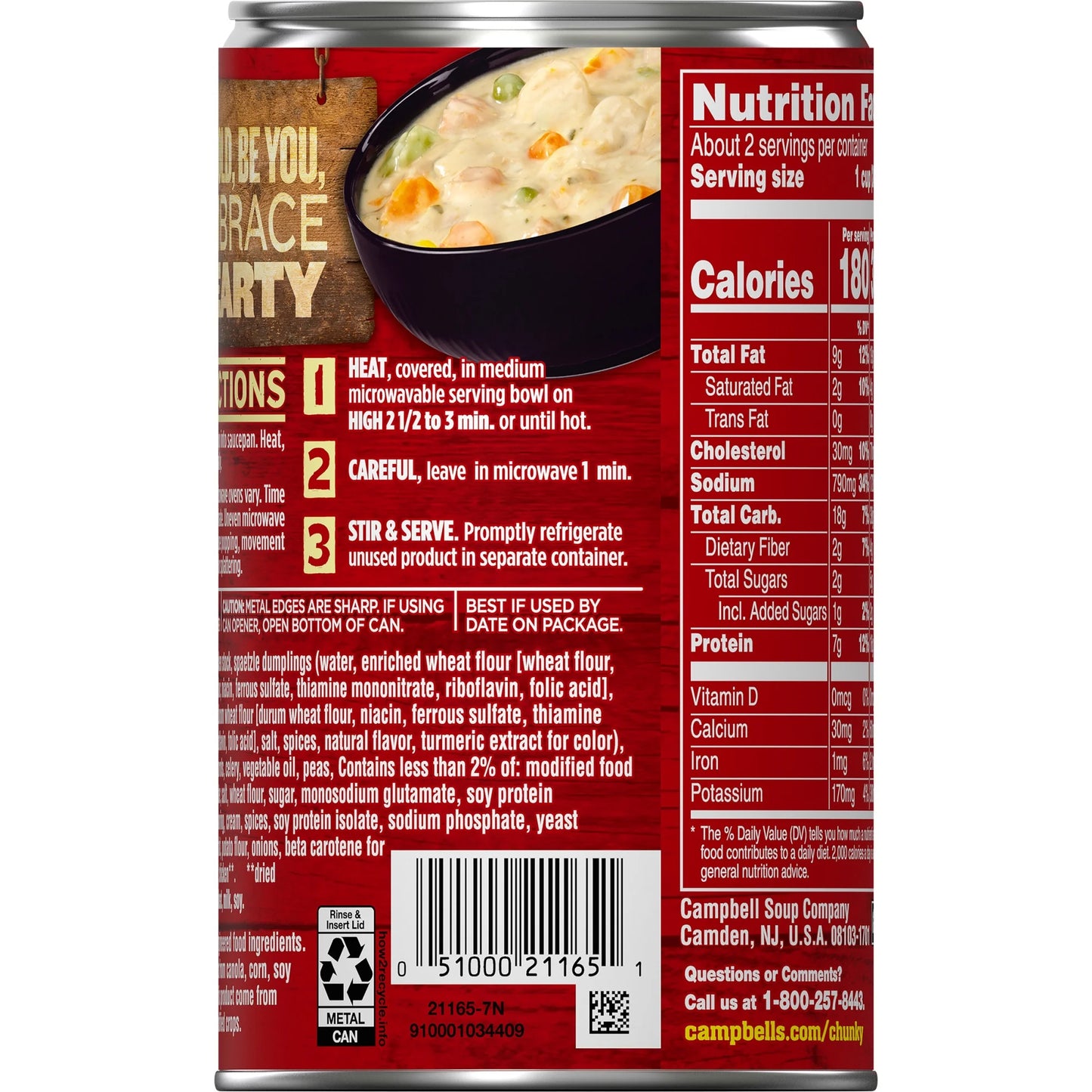 Campbell's Chunky Pub-Style Chicken Pot Pie Soup, 18.8 oz Can