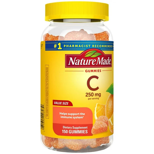 Nature Made Vitamin C 250 mg per serving Gummies, Dietary Supplement for Immune Support, 150 Count