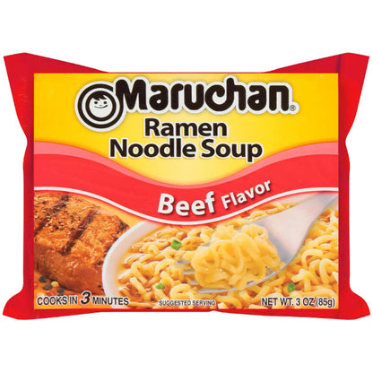 Maruchan Instant Lunch Beef Ramen Noodle Soup, 3 oz, 12 Count