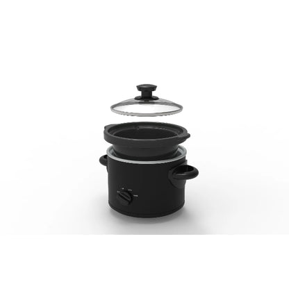 Mainstays 2 QT Slow Cooker, Matte Black Finish, Removeable Stoneware Pot