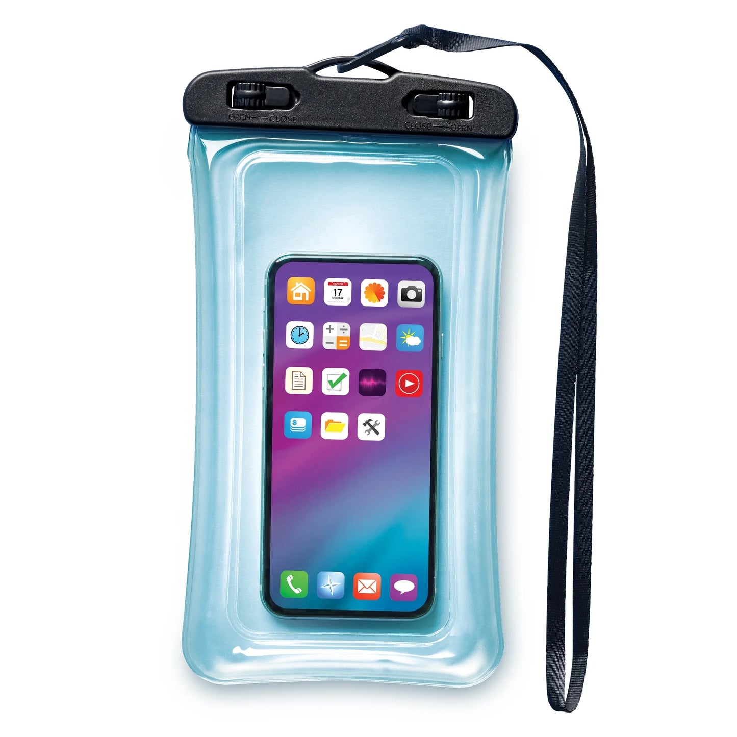 Bluescape Universal Waterproof Phone Pouch, Black & Clear Case