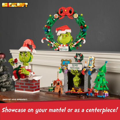 Brickcraft up the Chimney Grinch Building Kit (504-Plastic Piece Set) Limited Edition Collectible, Christmas Décor, Toy Gift Idea for Boys and Girls Ages 8 Years Old and Up