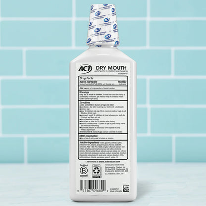 ACT Dry Mouth Anticavity Fluoride Mouthwash with Soothing Mint Flavor, 18 Oz