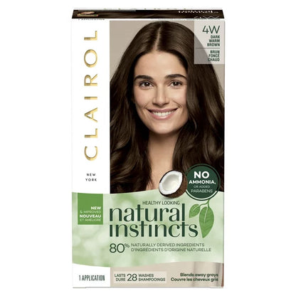 Clairol Natural Instincts Demi-Permanent Hair Color Kit - 4W Dark Warm Brown