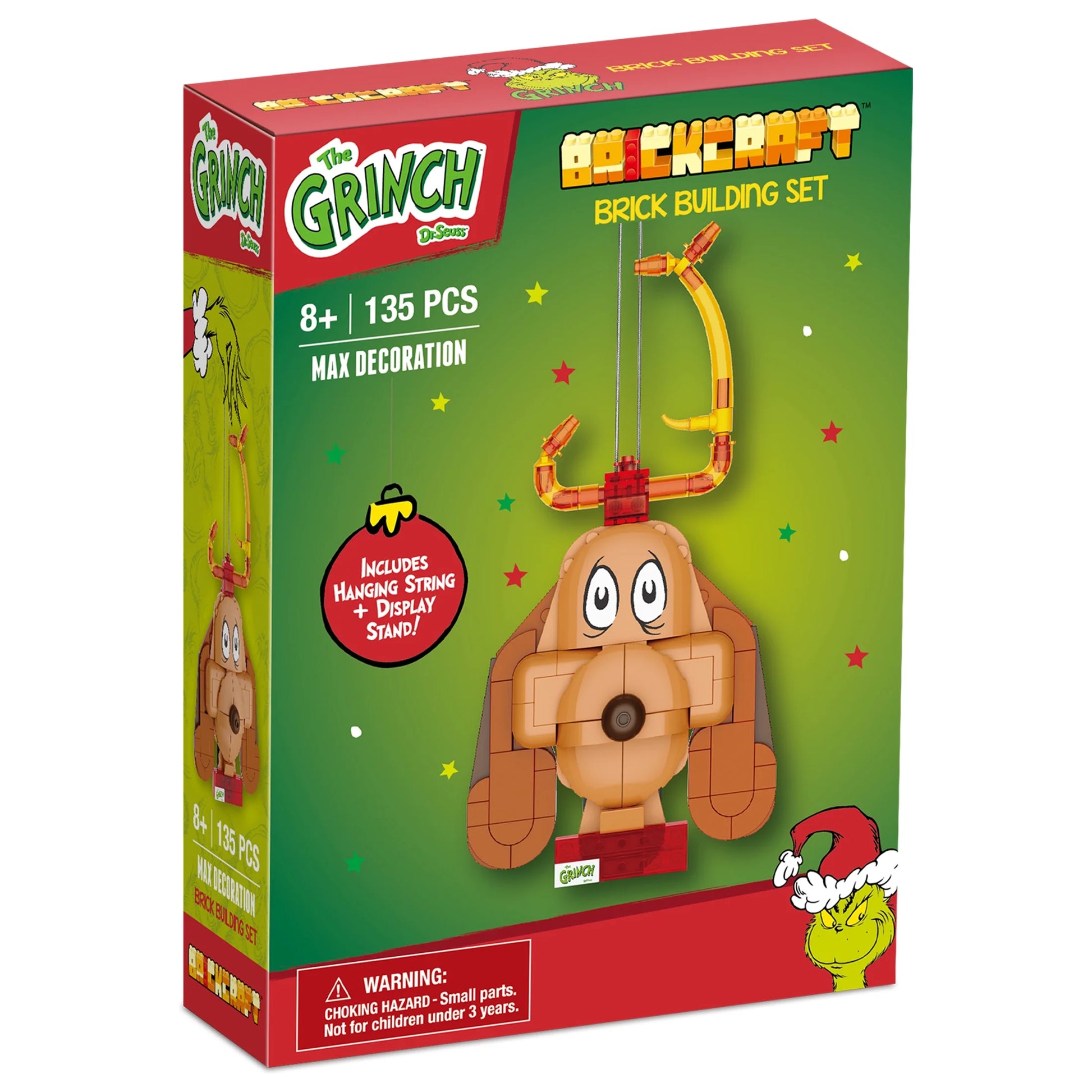 Brickcraft Grinch Max the Dog Decoration Brick Building Kit (135-Plastic Piece Set), Christmas Décor, Toy Gift Idea for Boys and Girls Ages 8 Years Old and Up