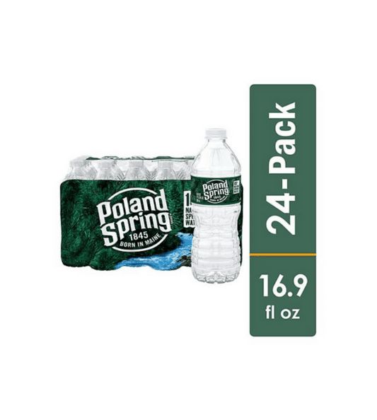 Poland Spring 100% Natural Spring Water, 16.9 fl oz (24 Pack)