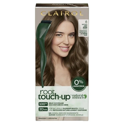 Clairol Root Touch-Up by Natural Instincts Permanent Hair Dye, 6 Light Brown Hair Color