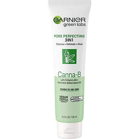 Garnier Green Labs Canna-B 3-in-1 Facial Cleanser, 4.4 fl oz