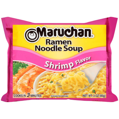 Maruchan Instant Lunch Shrimp Ramen Noodle Soup, 3 oz, 12 Count