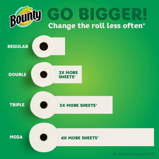 Bounty Paper Towels Select-a-Size, 4 Triple Rolls