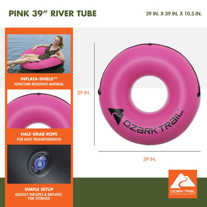 Ozark Trail Teal River Tube 39" – Durable Inflatable Float