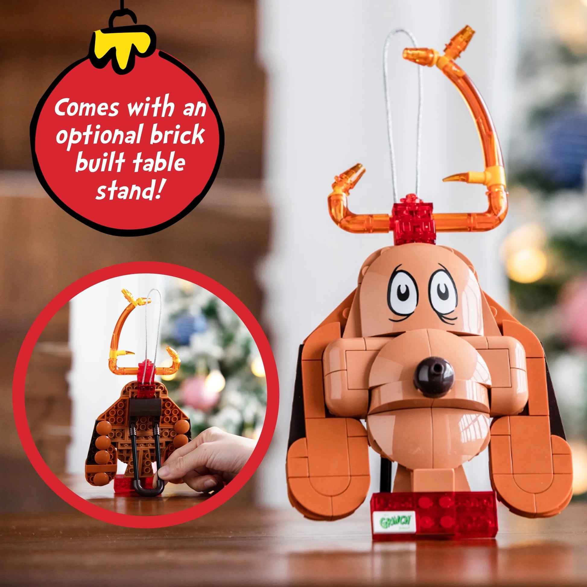 Brickcraft Grinch Max the Dog Decoration Brick Building Kit (135-Plastic Piece Set), Christmas Décor, Toy Gift Idea for Boys and Girls Ages 8 Years Old and Up