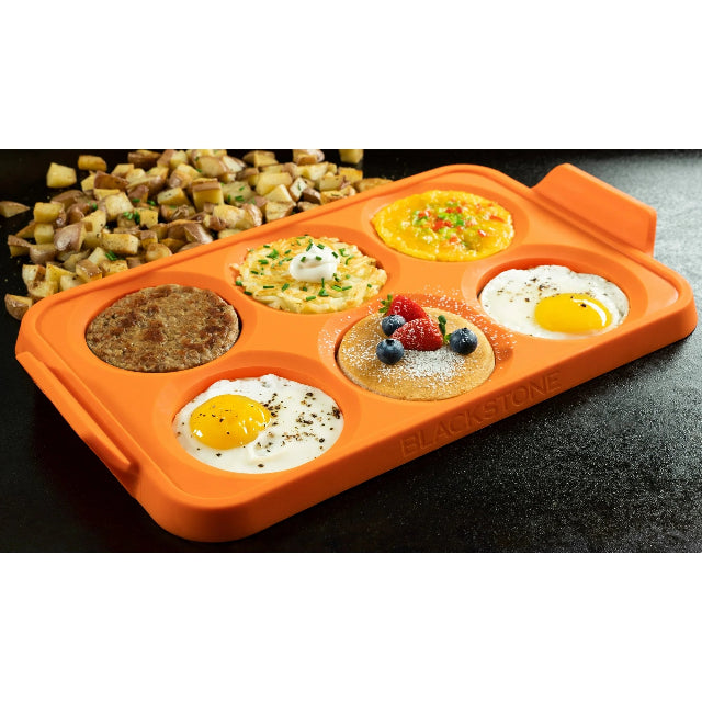 Blackstone Silicone 6-Section Egg Ring Egg Mold Tray in Orange