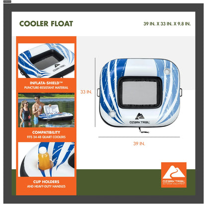 Ozark Trail Blue & White Floating Cooler for Pools & Lakes