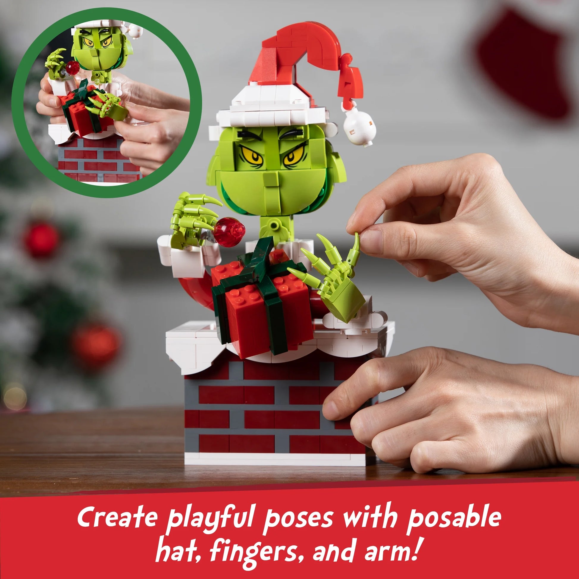 Brickcraft up the Chimney Grinch Building Kit (504-Plastic Piece Set) Limited Edition Collectible, Christmas Décor, Toy Gift Idea for Boys and Girls Ages 8 Years Old and Up