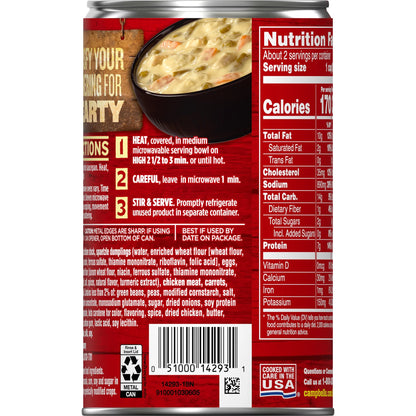 Campbell's Chunky Creamy Chicken & Dumplings Soup, 18.8 oz Can