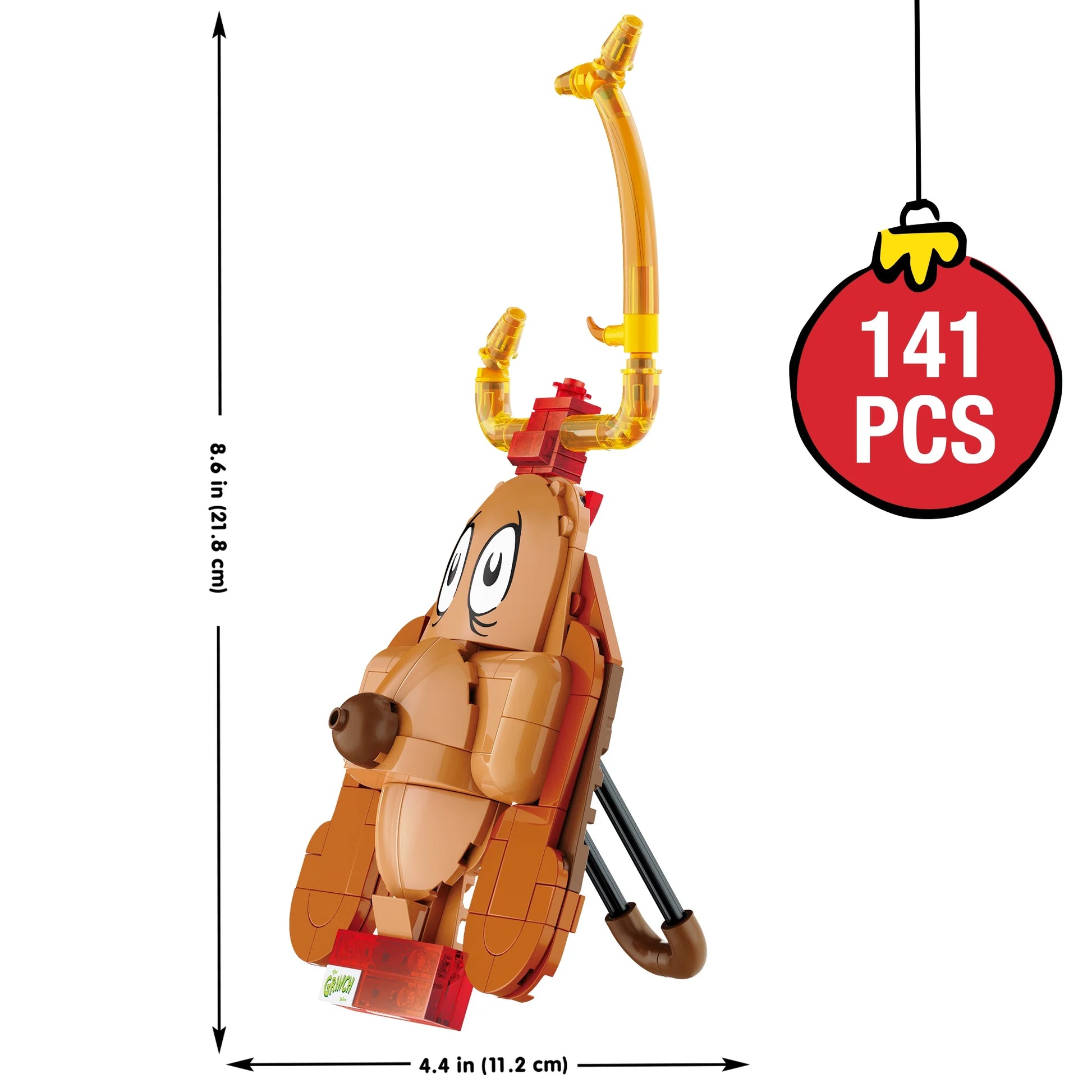 Brickcraft Grinch Max the Dog Decoration Brick Building Kit (135-Plastic Piece Set), Christmas Décor, Toy Gift Idea for Boys and Girls Ages 8 Years Old and Up