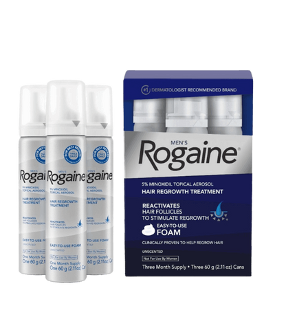 Men's Rogaine 5% Minoxidil Foam for Hair Regrowth, 3-Month Supply