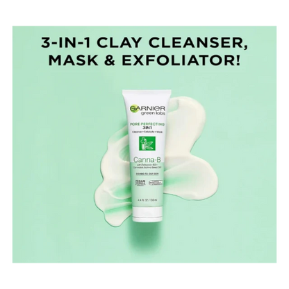 Garnier SkinActive Green Labs Canna-B Pore Perfecting 3-in-1 Face Wash + Exfoliator + Face Mask