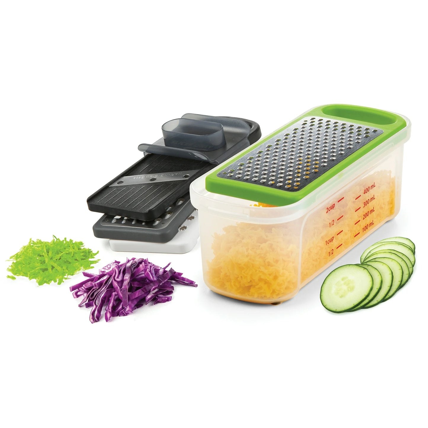 Prep Solutions Compact Grate & Slice Set – 4-in-1 Kitchen Tool
