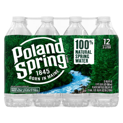 Poland Spring 100% Natural Spring Water, 16.9 fl oz ( 12 Pack )