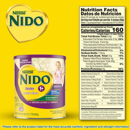 NIDO Lacto-Ease Toddler Milk, 6 Pack, 28.1 oz, 132 Servings
