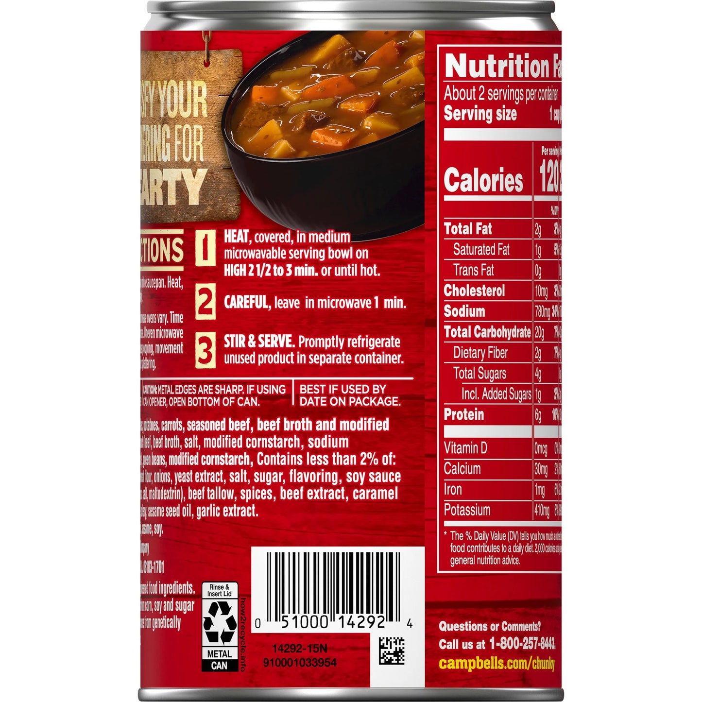 Campbell’s Chunky Savory Pot Roast Soup with Veggies, 18.8 oz Can