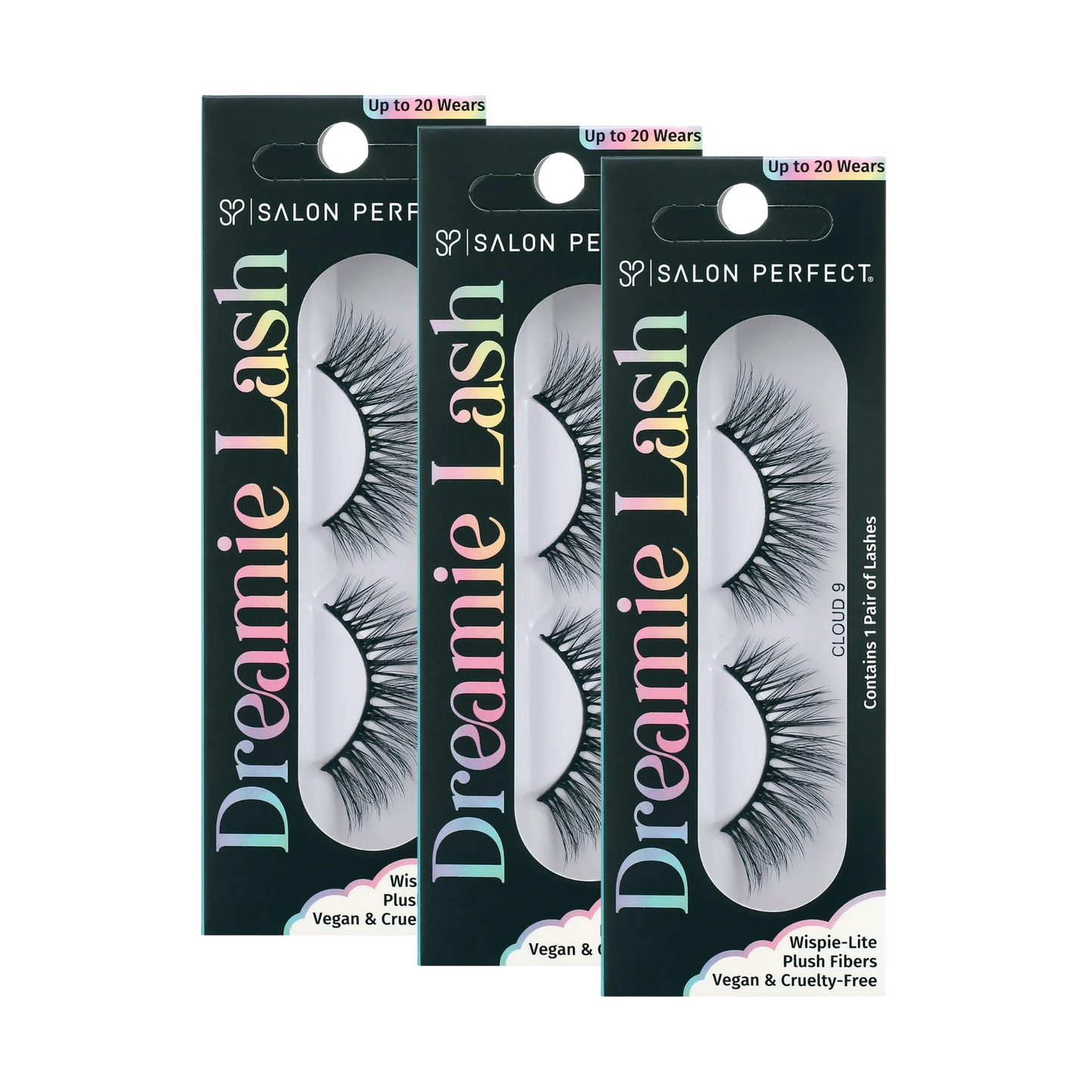 Salon Perfect Dreamie Lash Cloud 9, Wispy Natural Lashes, 3 Pack