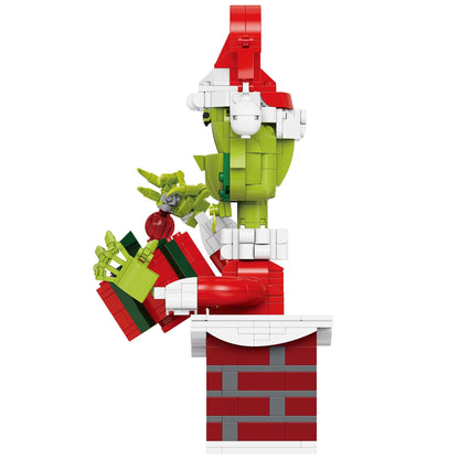 Brickcraft up the Chimney Grinch Building Kit (504-Plastic Piece Set) Limited Edition Collectible, Christmas Décor, Toy Gift Idea for Boys and Girls Ages 8 Years Old and Up