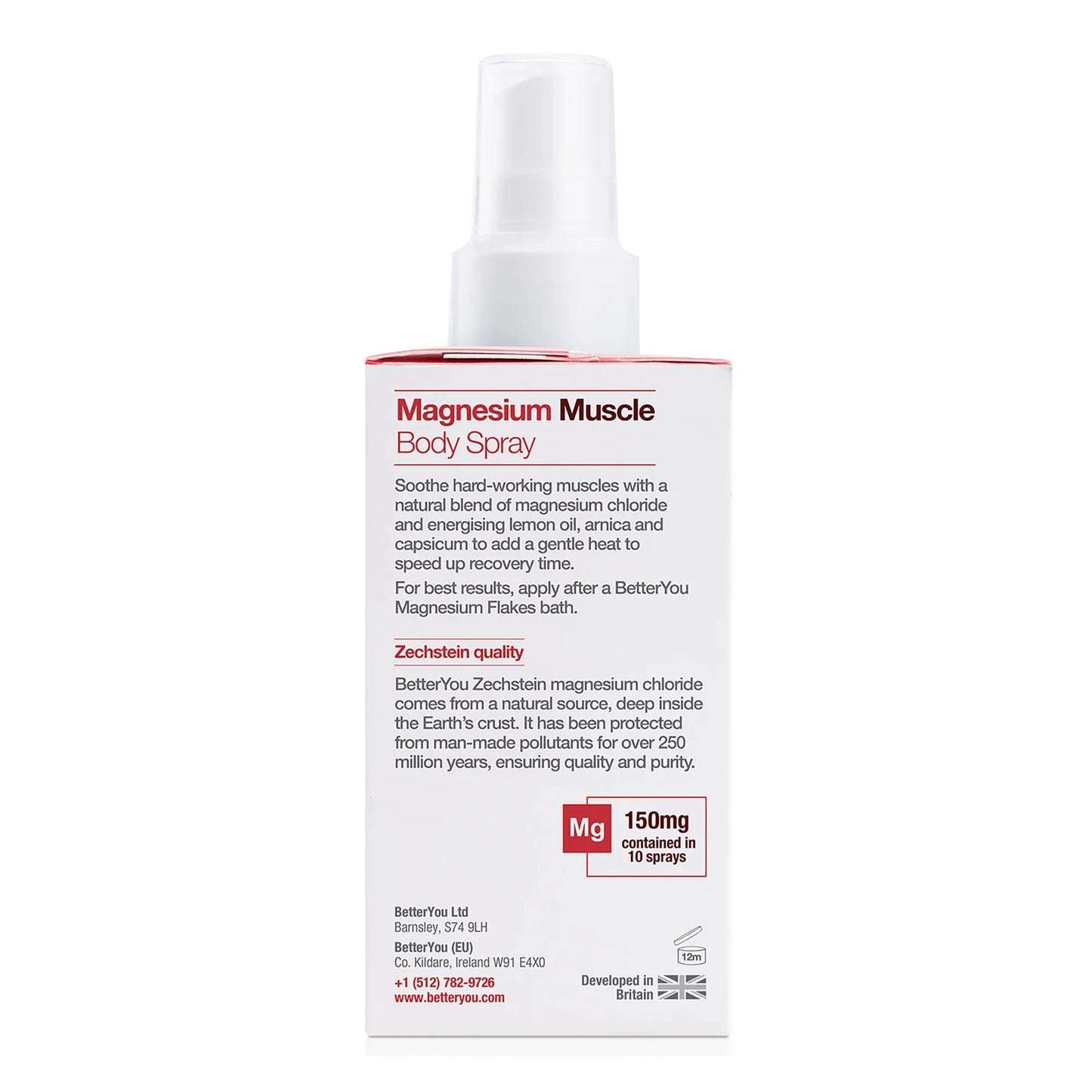 Betteryou Magnesium Muscle Body Spray - Relaxing Topical Magnesium and Essential Oil Spray - Lavender and Chamomile - Promotes Better Sleep - 3.38 Oz