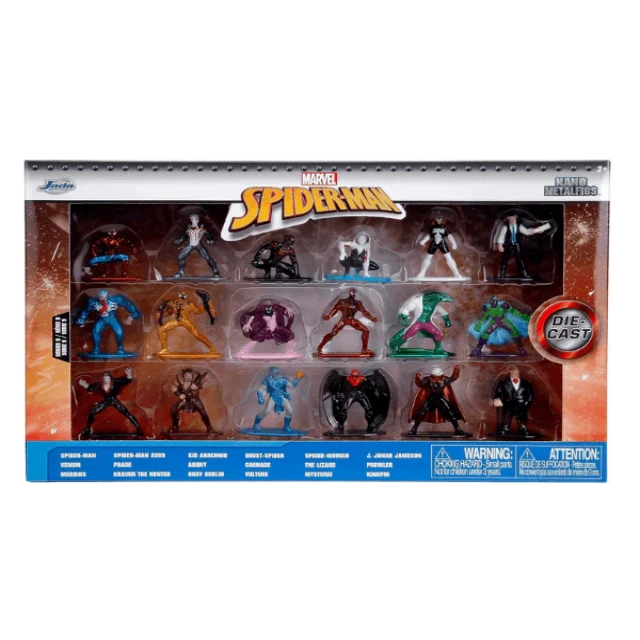 Jada Toys Marvel Spider-Man 1.65" Diecast Action Figures, 18 Pieces