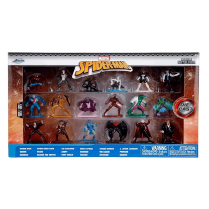 Jada Toys Marvel Spider-Man 1.65" Diecast Action Figures, 18 Pieces