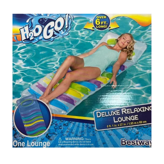 Bestway H2OGO! 6.1' x 27" Inflatable Pool Deluxe Relaxing Lounge