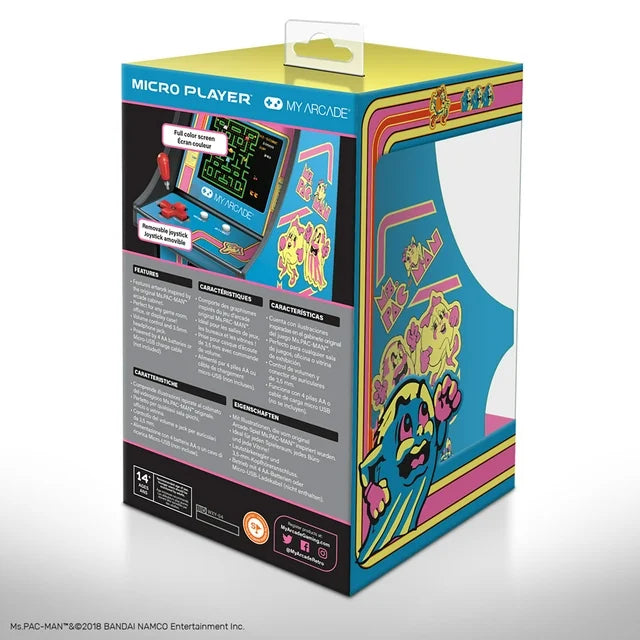 My Arcade Micro Player Mini Arcade: Ms. Pac-Man Video Game - 6.75" Retro Fun